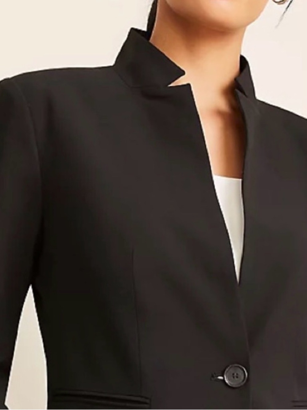 LOFT size 12 Women's Black Mandarin Collar Blazer